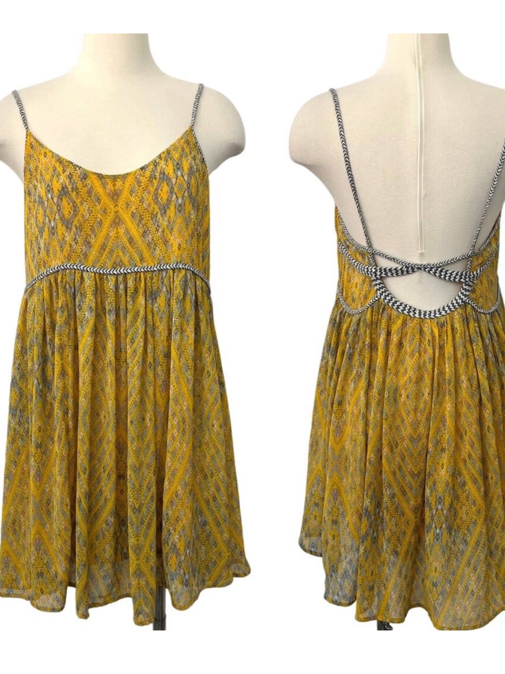 Free People Yellow Spaghetti-Strap Dress